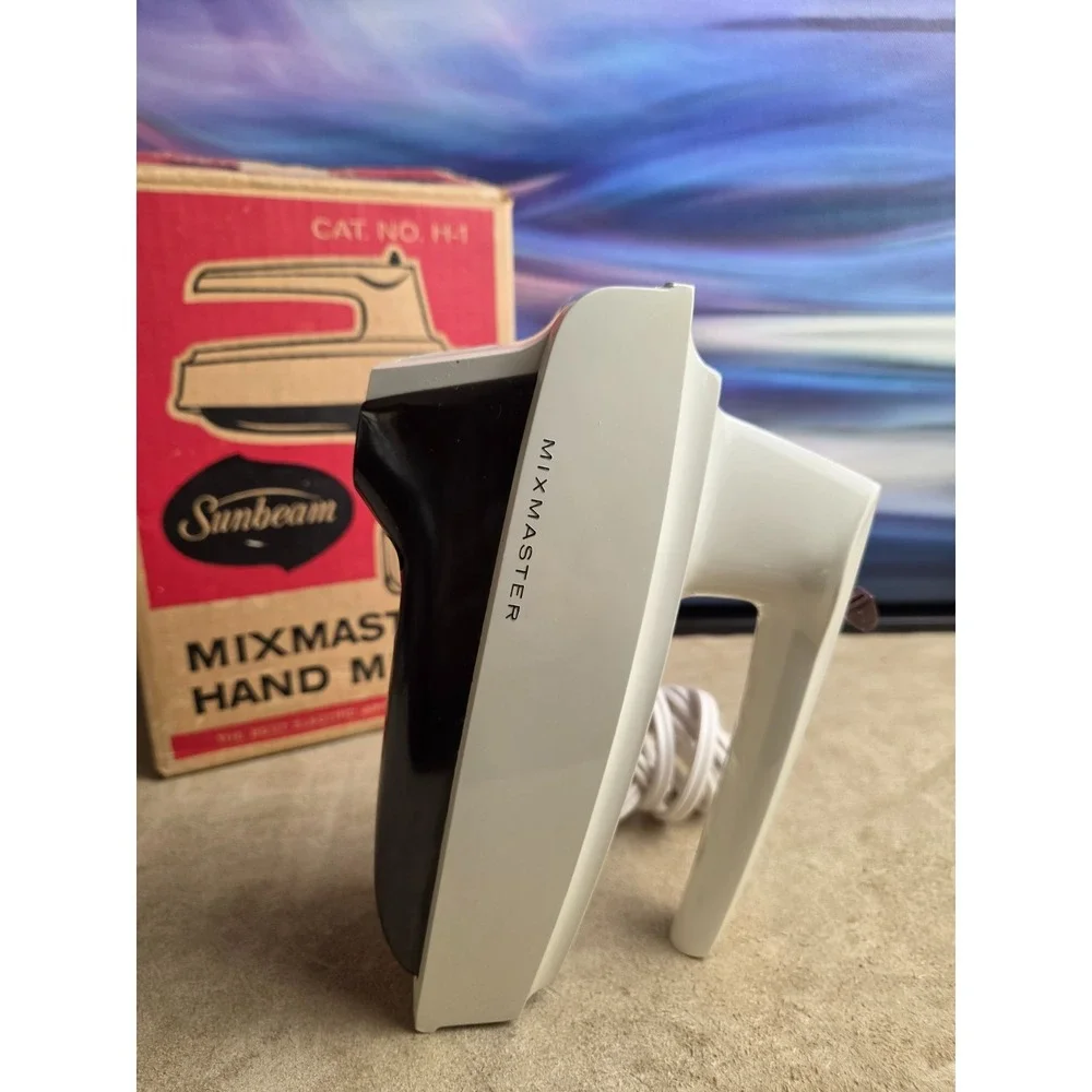 Vintage Sunbeam Mixmaster Hand Mixer, In Original Box, 1960's, Tested & Works